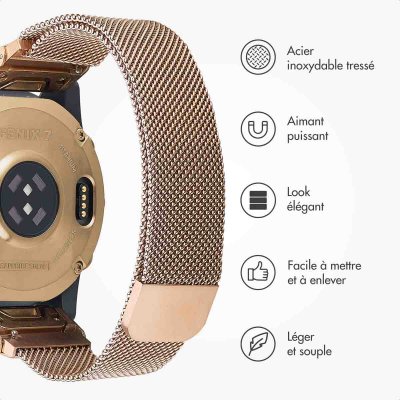 IMOSHION  Bracelet QuickFit&reg; Milanais Garmin Watch  22 mm aansluiting - Rose Gold