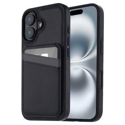 IMOSHION  Coque arri&egrave;re avec porte-cartes et support Apple iPhone 16 - Noir