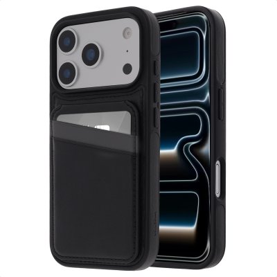 IMOSHION  Coque arri&egrave;re avec porte-cartes et support Apple iPhone 17 Pro - Noir