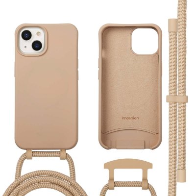 IMOSHION  Coque arri&egrave;re Color avec cordon amovible et MagSafe Apple iPhone 14 - Nude