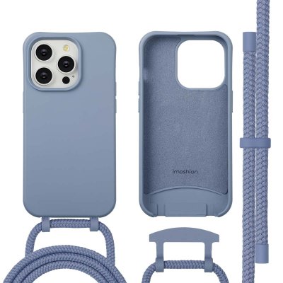 IMOSHION  Coque arri&egrave;re Color avec cordon amovible et MagSafe Apple iPhone 14 Pro - Ash Blue