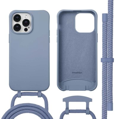 IMOSHION  Coque arri&egrave;re Color avec cordon amovible et MagSafe Apple iPhone 14 Pro Max - Ash Blue