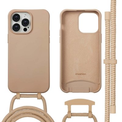 IMOSHION  Coque arri&egrave;re Color avec cordon amovible et MagSafe Apple iPhone 14 Pro Max - Nude