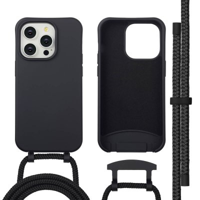 IMOSHION  Coque arri&egrave;re Color avec cordon amovible et MagSafe Apple iPhone 14 Pro - Noir