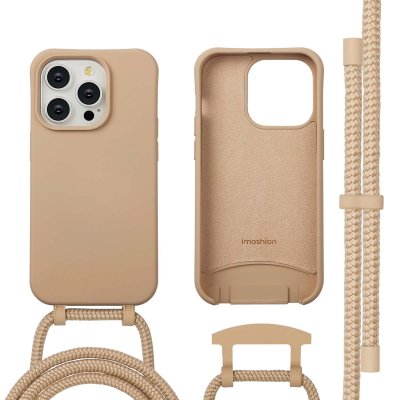 IMOSHION  Coque arri&egrave;re Color avec cordon amovible et MagSafe Apple iPhone 14 Pro - Nude