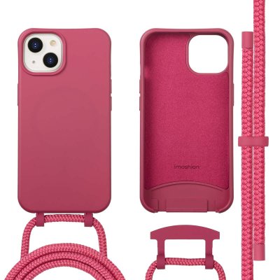 IMOSHION  Coque arri&egrave;re Color avec cordon amovible et MagSafe Apple iPhone 14 - Raspberry