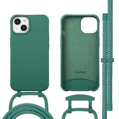 IMOSHION  Coque arri&egrave;re Color avec cordon amovible et MagSafe Apple iPhone 14 - Vert fonc&eacute;