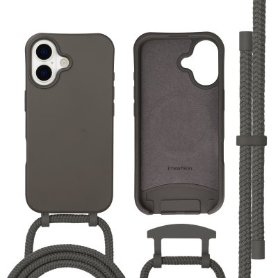 IMOSHION  Coque arri&egrave;re Color avec cordon amovible et MagSafe Apple iPhone 17 - Black Coffee