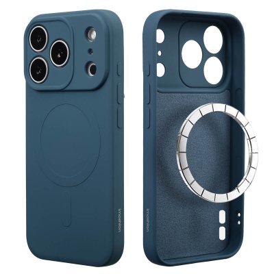 IMOSHION  Coque Couleur avec MagSafe pour Apple iPhone 17 Pro Max - Bleu fonc&eacute; - Neuf