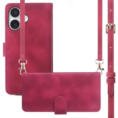 IMOSHION  Etui de t&eacute;lephone portefeuille avec cordon Apple iPhone 16 - Rood