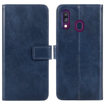 IMOSHION  &Eacute;tui de t&eacute;lephone portefeuille Samsung Galaxy A40 - Bleu fonc&eacute;
