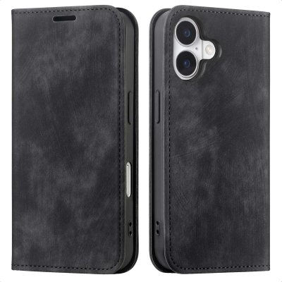 IMOSHION  &Eacute;tui de t&eacute;l&eacute;phone portefeuille Slim Apple iPhone 16 - Noir