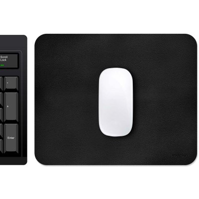 IMOSHION  Tapis de souris - Tapis de souris en similicuir - 21 x 26 cm - Noir