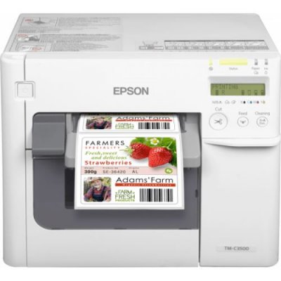 EPSON Imprimante d'Etiquette  TM C3500 Ethernet Jet d'Encre USB Blanc