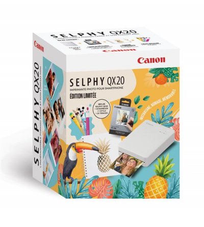 CANON Imprimante Photo Portable  Selphy Qx20 Kit Summer Blanc Sable
