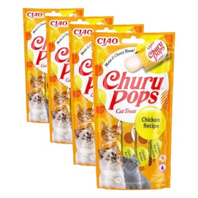 INABA  Churu Pops Chicken 14g Wet Cat Food 4 Units Multicolore