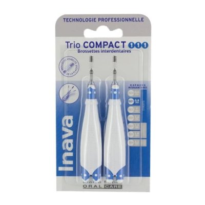 INAVA  Brossettes trio compact taille unique 0.8mm&eacute;troits pack de 2
