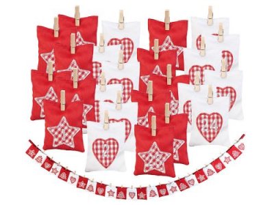 INFACTORY  Guirlande Calendrier de lAvent avec 24 sachets &agrave; remplir