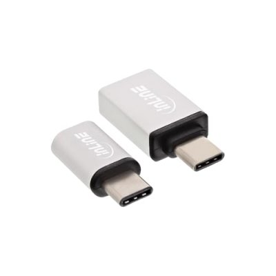 INLINE  35809&nbsp;USB Kit Adaptateur, Type C M&acirc;le vers Micro USB/USB 3.0&nbsp;A Femelle Argent