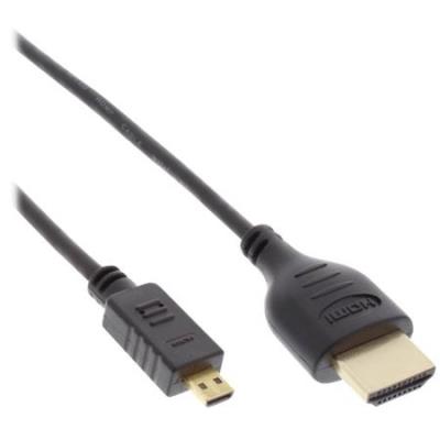 INLINE  4k (uhd) micro superslim hdmi kabel a an d, schwarz - 1,5