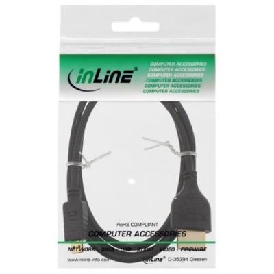 INLINE  4k (uhd) micro superslim hdmi kabel a an d, schwarz - 1m