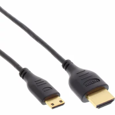 INLINE  4k (uhd) mini superslim hdmi kabel a an c, schwarz - 0,5m