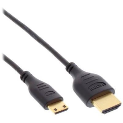 INLINE  4k (uhd) mini superslim hdmi kabel a an c, schwarz - 1m