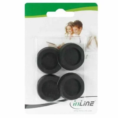 INLINE  59909B Lot de 4 Pieds en Caoutchouc pour bo&icirc;tier PC Noir