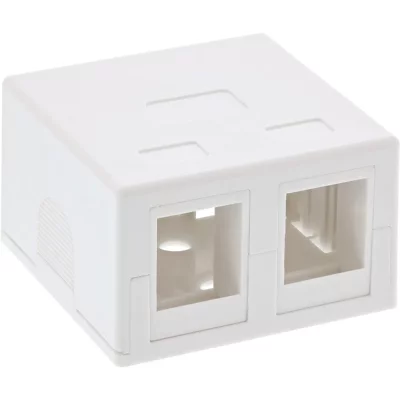 INLINE  76202B Bo&icirc;te de raccordement pour 2 Prises Keystone RJ45 Blanc