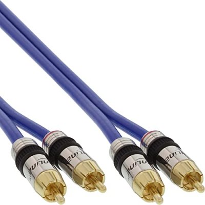 INLINE  89705P C&acirc;ble audio RCA Contacts dor&eacute;s 2x RCA M/M 5 m