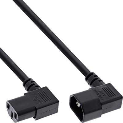 INLINE  C&acirc;ble d'alimentation coud&eacute; &agrave; 90&deg; C13 vers C14 Noir 1 m Noir