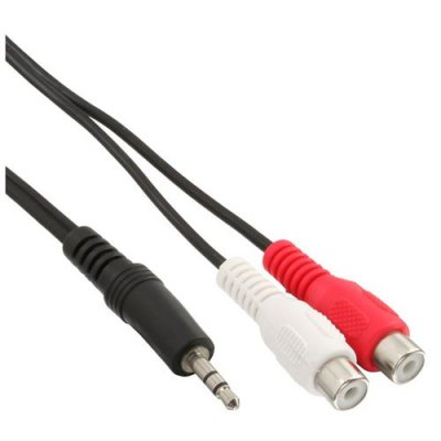 INLINE  CDL Micro C&acirc;ble audio st&eacute;r&eacute;o 2 RCA femelle vers m&acirc;le 3,5 mm 5 m