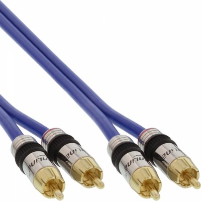 INLINE  cinch kabel audio, vergoldete stecker, 2x cinch - 10m