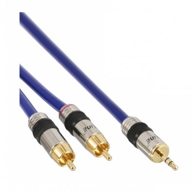 INLINE  Compatible Cinch/Klinke Kabel, 2X Cinch an 3,5mm Klinke - 5m