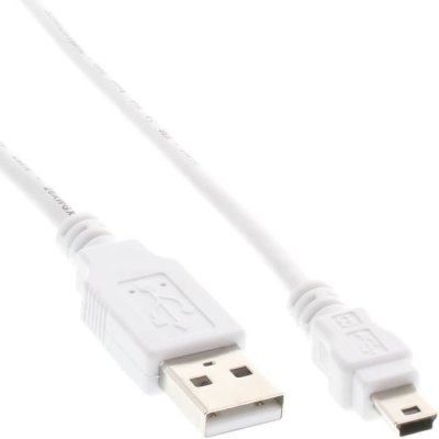 INLINE &reg; mini c&acirc;ble usb 2.0 de type a m&acirc;le &agrave; mini-b m&acirc;le 5 broches blanc 0.5m