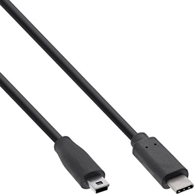 INLINE  USB C/USB Mini-B, 5 m c&acirc;ble USB USB 2.0 Mini-USB B Noir