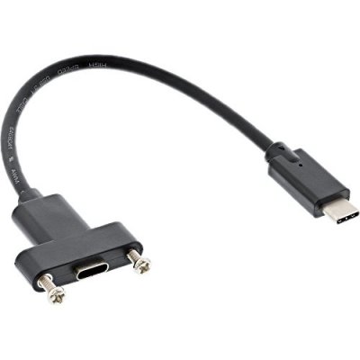 INLINE &reg; usb3.1 c m&acirc;le &agrave; femelle avec c&acirc;ble &agrave; bride 0.2m, noir