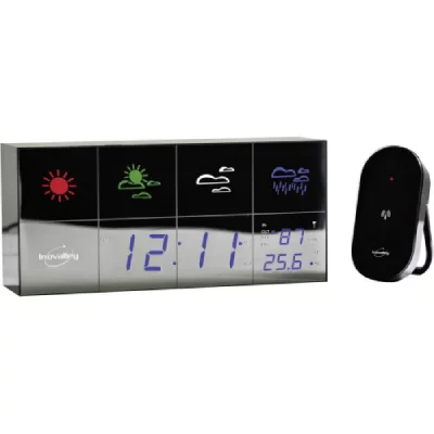INOVALLEY  SM500 Station m&eacute;t&eacute;o avec sonde - Sans fil - Design Miroir