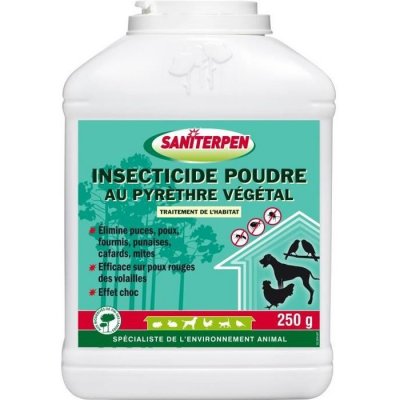 ACTION PIN Insecticide Poudre au pyr&egrave;thre v&eacute;g&eacute;tal 250 g Saniterpen