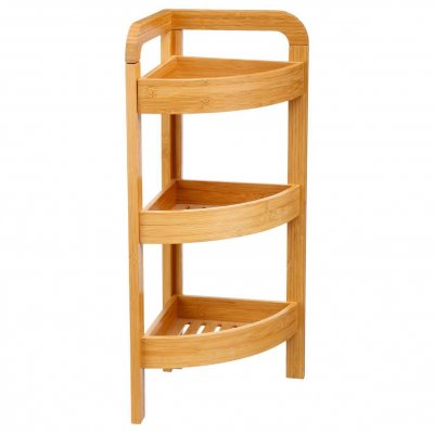 FIVE SIMPLY SMART Instant d'O-Etag&egrave;re d'angle en bambou 3 niveaux 61cm Naturel