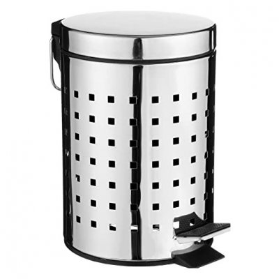 FIVE SIMPLY SMART Instant d'O - Poubelle WC / Salle de bain Cube - Inox - 3L - Argent