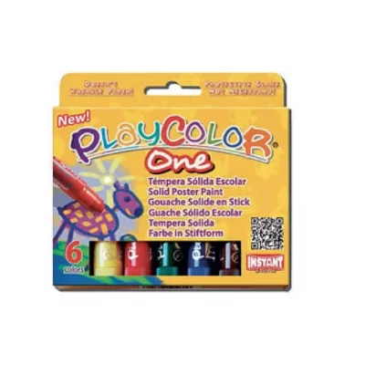 PLAYCOLOR Instant -  - gouache solide en stick - 6 couleurs - 10 g