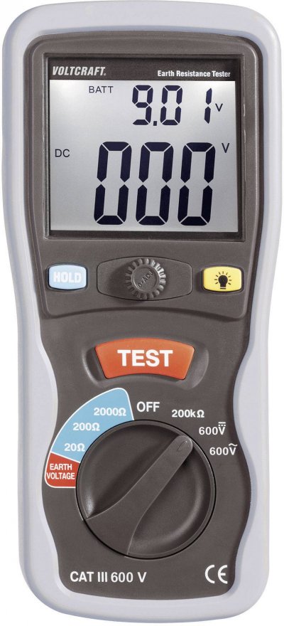 VOLTCRAFT Instrument de mesure de r&eacute;sistance de terre  ET-02