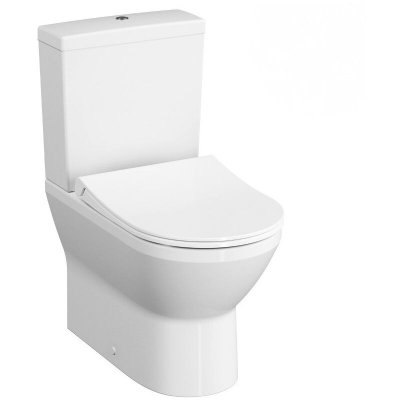 VITRA Integra Pack WC &agrave; poser sans bride avec abattant frein de chute et r&eacute;servoir, Blanc (9859-003-7202)