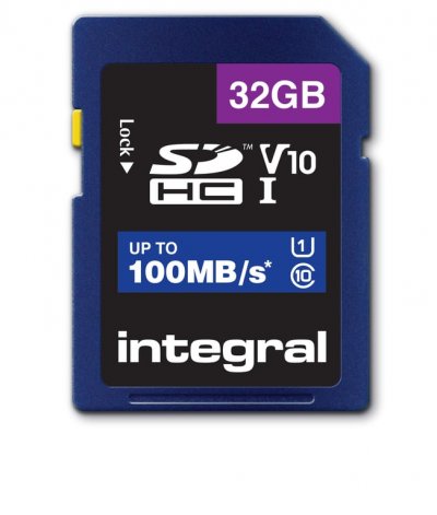 INTEGRAL  - Carte m&eacute;moire flash - 32 Go - Video Class V10 / UHS-I U1 / Class10 - SDHC UHS-I 