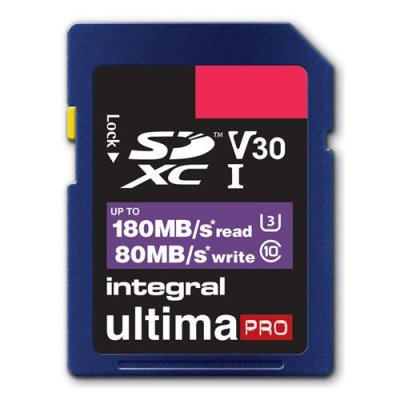 INTEGRAL  cartes sdxc 1 to ultimapro professional v30 uhs-i u3 180w/150r