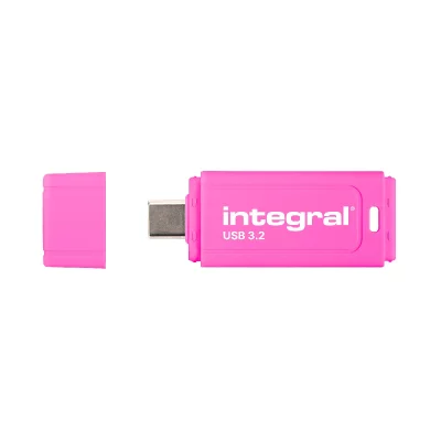 INTEGRAL  Neon-C - Cl&eacute; USB - 128 Go - USB-C 3.1 Gen 1 - rose