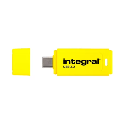 INTEGRAL  Neon-C - Cl&eacute; USB - 32 Go - USB-C 3.1 Gen 1 - jaune