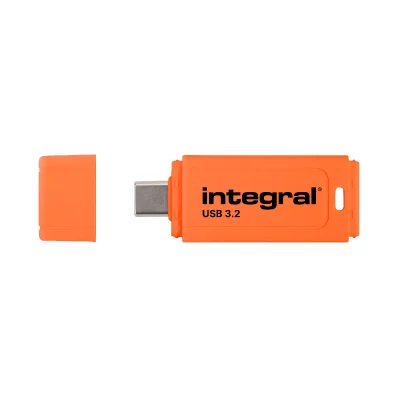 INTEGRAL  Neon-C - Cl&eacute; USB - 32 Go - USB-C 3.2 Gen 1 - orange
