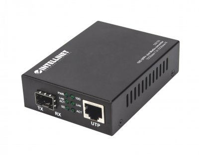 INTELLINET  508193 convertisseur de Support r&eacute;seau 10000 Mbit/s Noir